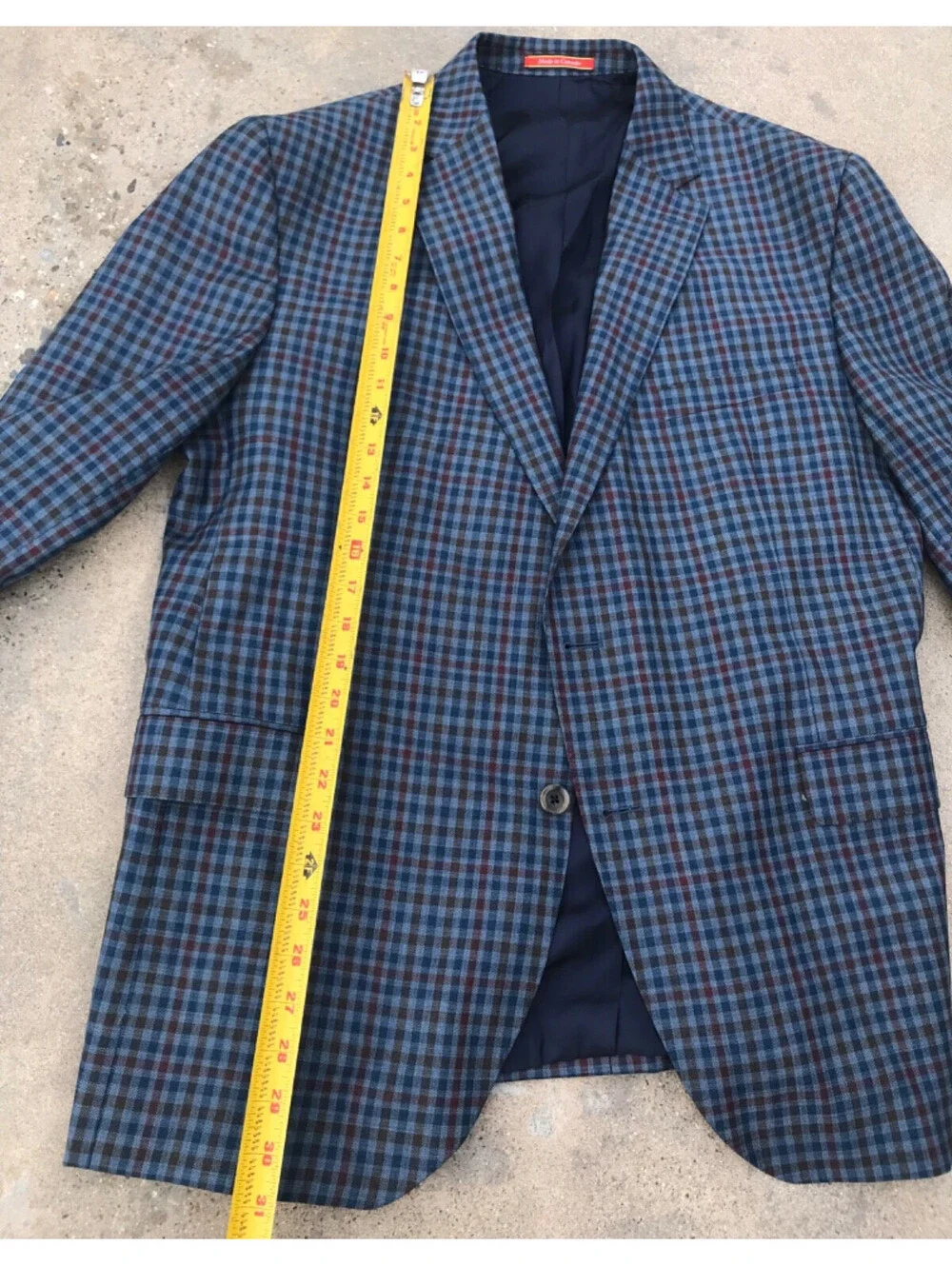 Daniel Cremieux Fine Capolavoro Jacket checkered Blazer Wool Made in Canada 44